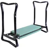 Image de Outsunny Tabouret De Jardin Pliable Agenouilloir De Jardin Si?Ge Jardinage Avec Coussin Acier Eva Noir Vert