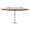 Image de Outsunny Parasol De Jardin Xxl Parasol Grande Taille 4,6l X 2,7l X 2,4h M Ouverture Fermeture Manivelle Acier Polyester Haute Densit? Caf? Latte