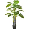 Image de Homcom Plante artificielle monstera H.1,2 m tronc branches lichen pot inclus
