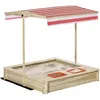 Image de Bac Ã Sable Bois CarrÃ© Dim. 1,18l X 1,18l X 1,18h M - Hauteur, Inclinaison Toit RÃ©glables, Refermable - 2 Bacs - Bois Sapin Autoclave