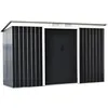 Image de Outsunny Abri De Jardin - Remise Pour Outils - Cabanon Portes Verrouillables - Dim. 2,8l X 1,3l X 1,72h M - Tôle D'acier Gris Noir