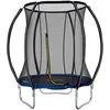 Image de Trampoline Enfant Ø 2,25 × 2,35h M Filet De Sécurité Porte Zipée Couvre-Ressorts 6 Poteaux Rembourrés Incurvés Bleu
