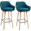 Image de Homcom Lot De 2 Tabourets De Bar Style Scandinave Repose-Pieds Et Accoudoirs