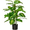 Image de Homcom Plante artificielle Calathea H. 95 cm lichen pot inclus