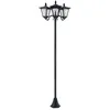 Image de Lampadaire De Jardin Solaire Led 3 Têtes Acier Inox. Plastique Noir