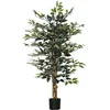 Image de Homcom Plante artificielle ficus banian H.1,3 m lichen pot inclus