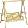 Image de Outsunny Balancelle De Jardin 2 Places En Bois Hauteur Réglable - 196 X 120 X 171 Cm