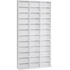 Image de Homcom Étagère Rangement Cd/Dvd Meuble De Rangement Pour 1116 Cds 33 Compartiments Réglables En Hauteur 102 X 24 X 195 Cm Blanc