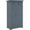 Image de Outsunny Armoire De Jardin Abri Jardin Remise Pour Outils Sur Pied 2 Étagères Portes Persiennes Toit Bitumé Étanche Bois Sapin Pré-Huilé Gris