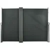 Image de Outsunny Double Store Latéral Brise-Vue Paravent Rétractable Dim. 6l X 1,60h M Polyester Anti-Uv Haute Densité Gris