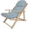 Image de Homcom Fauteuil Chaise Pliable Et Inclinable En Bois Grand Confort Avec Coussin Capitonné Épais - Dim. 71i X 89p X 96h Cm - Gris