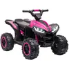 Image de Homcom Quad Buggy Électrique Enfant 12 V 3 Km/H Max. Effets Lumineux Et Sonores Rose Noir