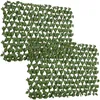 Image de Lot de 2 haies artificielles feuilles de radis - treillis extensibles - brise-vue canisse végétale feuillage réaliste 2L x 1H m PE marron vert