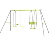 Image de BalanÃ§oire 3 AgrÃ¨s Portique 2 Face Ã Face Et BalanÃ§oire Dim. 2,83l X 1,56l X 1,8h M MÃ©tal Ãpoxy Pe Gris Vert