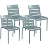 Image de Outsunny Lot De 4 Chaises De Jardin Empilables Assise Dossier Lattes Gris