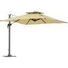 Image de Outsunny Parasol Déporté Carré Pivotant 360° Manivelle Alu. Polyester Beige