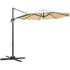 Image de Outsunny Parasol Déporté Octogonal Inclinable Rotatif 360° Polyester Beige