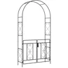 Image de Outsunny Arche De Jardin Portillon Treillis Style Fer Forgé Métal Époxy Noir