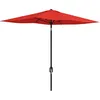 Image de Outsunny Parasol Rectangulaire Inclinable De Jardin Avec Manivelle Métal Polyester Haute Densité Anti Uv 50+ Rouge