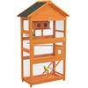 Image de PawHut Cage À Oiseaux Volière Grande Taille 2 Portes Trappe Toit Asphalte Tiroir Amovible Bois Pré-Huilé