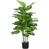 Image de Homcom Arbre artificiel plante artificielle Calathea H. 120 cm tronc branches lichen feuilles grand réalisme pot inclus