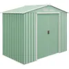 Image de Outsunny Abri De Jardin - Remise Pour Outils - Cabanon Porte Verrouillable - Dim. 213l X 130l X 185h Cm - Tôle D'acier Vert Pastel