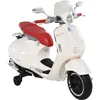 Image de Scooter moto électrique enfant Vespa 6V 30W 2 roulettes auxiliaires effets sonores lumineux crème