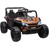 Image de Buggy Électrique Enfant Utv - Quad Électrique Enfant - 12v, 2 Moteurs, 6km/H Max. - Télécommande - Nombreux Effets - Noir Marron