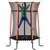 Image de Trampoline Enfant Dia. 1,63 X 1,9h M Filet De Sécurité Porte Zippée 6 Poteaux Rembourrés Inclus Charge Max. 50 Kg Rouge Noir