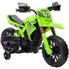 Image de Moto Cross Électrique Enfant 6 V 2 Moteurs Effets Sonores Max. 3 Km/H 30 Kg Avec Stabilisateurs Vert