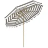 Image de Outsunny Parasol De Jardin Inclinable Octogonal Dim.2,7 X 2,4m Manivelle Métal Effet Bois Tissu Upf 50+ Gris Taupe Blanc