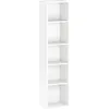 Image de Homcom Étagère Cube Colonne - Bibliothèque - Rangement 5 Compartiments - Dim. 30 X 24 X 133 Cm - Blanc