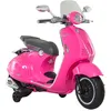 Image de Scooter Moto Électrique Enfant Vespa 6v 30w 2 Roulettes Auxiliaires Effets Sonores Lumineux Rose