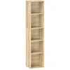 Image de Homcom Étagère Cube Colonne - Bibliothèque - Rangement 5 Compartiments - Dim. 30 X 24 X 133 Cm - Effet Bois Naturel
