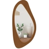 Image de Homcom Miroir mural organique cadre bois naturel 45 x 91 cm