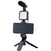 Image de Pack Trépied Muvit pour Vlogging vidéo + LED + Microphone Noir