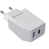 Image de Muvit For Change - Adaptateur secteur - 22.5 Watt - 3 A - PD, QC 3.0 (24 pin USB-C, USB) - blanc - Europe