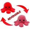 Image de Peluche poulpe réversible double face 20 cm -rouge + rose rouge