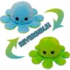Image de Peluche poulpe réversible double face 20 cm -bleu ciel + vert