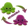 Image de Peluche poulpe réversible double face 20 cm -violet + vert