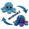 Image de Peluche poulpe réversible double face 20 cm -paillettes bleu + pois bleu