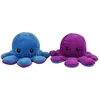 Image de Peluche poulpe réversible double face 20 cm -bleu + violet