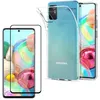 Image de Coque pour Samsung Galaxy A71 + Verre Trempe Bord Noir - Protection Silicone Souple Ultra Mince Film Vitre Protection Ecran [Phonillico®]