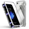 Image de Coque pour iPhone SE 2020 / iPhone SE 2022 - Coque Magnétique Argent Housse Etui 360 Intégral Full Protection Métal Film Vitre Ecran Ultra Résistant Phonillico®