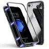 Image de Coque pour iPhone SE 2020 / iPhone SE 2022 - Coque Magnétique Noir Housse Etui 360 Intégral Full Protection Métal Film Vitre Ecran Ultra Résistant Phonillico