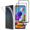 Image de Coque pour Samsung Galaxy A21S et 2 Verres Trempé Bord Noir - Protection Silicone Souple Film Vitre Protection Ecran Phonillico®