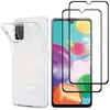 Image de Coque pour Samsung Galaxy A41 et 2 Verres Trempé Bord Noir - Protection Silicone Souple Film Vitre Protection Ecran Phonillico®