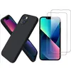Image de Coque Pour iPhone 13 Silicone Noir + 2 Verres Trempes Little Boutik®