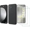 Image de Coque Pour Samsung Galaxy S24 Plus Silicone Noir + 2 Verres Trempes Little Boutik©
