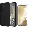 Image de Coque Pour Samsung Galaxy S24 Silicone Noir + Verre Trempe Little Boutik©